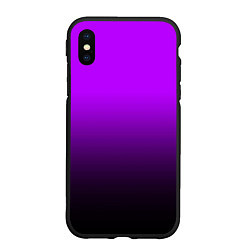 Чехол iPhone XS Max матовый Градиент фиолетово-чёрный