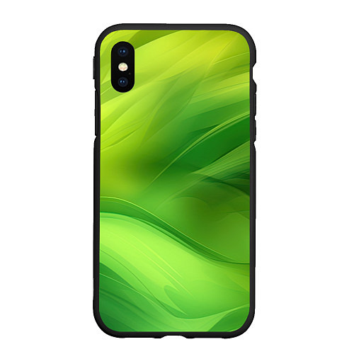 Чехол iPhone XS Max матовый Green lighting background / 3D-Черный – фото 1