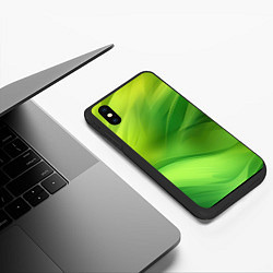 Чехол iPhone XS Max матовый Green lighting background, цвет: 3D-черный — фото 2