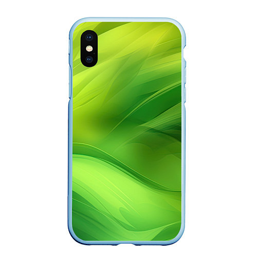 Чехол iPhone XS Max матовый Green lighting background / 3D-Голубой – фото 1