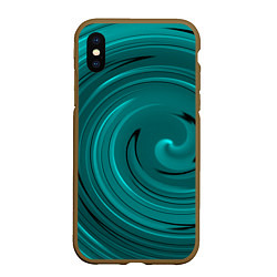 Чехол iPhone XS Max матовый Малахитовый вихрь, цвет: 3D-коричневый