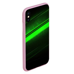 Чехол iPhone XS Max матовый Green line, цвет: 3D-розовый — фото 2