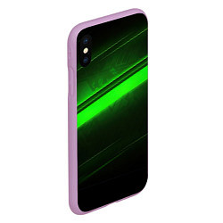 Чехол iPhone XS Max матовый Green line, цвет: 3D-сиреневый — фото 2