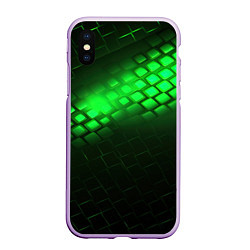 Чехол iPhone XS Max матовый Неоновые зеленые пластины