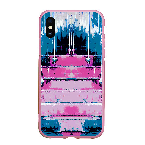 Чехол iPhone XS Max матовый Ladder - art - texture / 3D-Розовый – фото 1