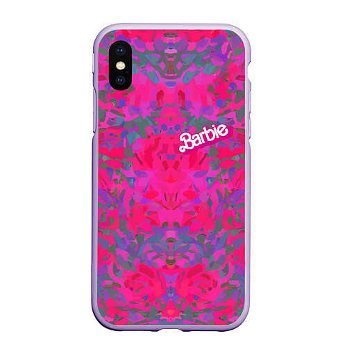 Чехол iPhone XS Max матовый Barbie - fashion pattern / 3D-Светло-сиреневый – фото 1