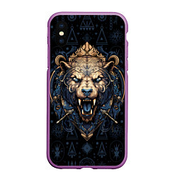 Чехол iPhone XS Max матовый Медведь викингов