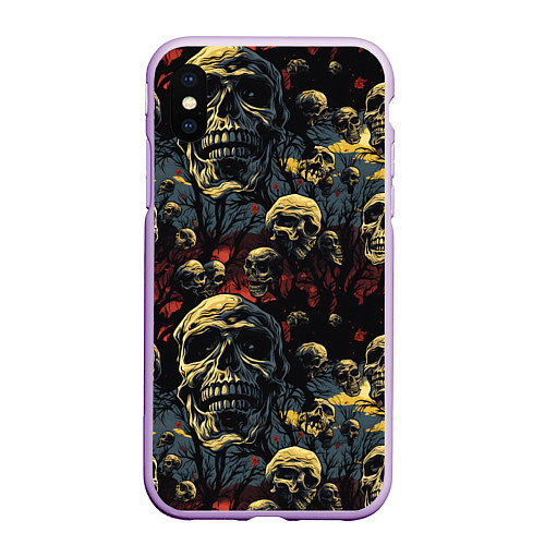Чехол iPhone XS Max матовый Крик ужаса / 3D-Сиреневый – фото 1