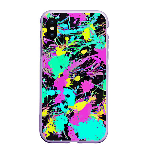 Чехол iPhone XS Max матовый Красочная композиция - мода / 3D-Светло-сиреневый – фото 1
