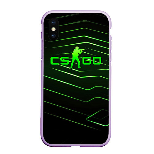 Чехол iPhone XS Max матовый CS GO dark green / 3D-Сиреневый – фото 1