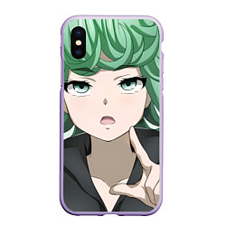 Чехол iPhone XS Max матовый One Punch Man Тацумаки, цвет: 3D-светло-сиреневый