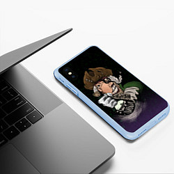 Чехол iPhone XS Max матовый Ром и Ливси, цвет: 3D-голубой — фото 2