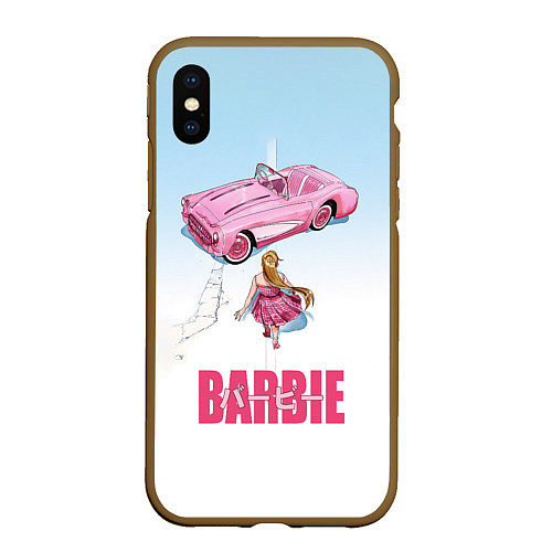 Чехол iPhone XS Max матовый Барби на дороге / 3D-Коричневый – фото 1