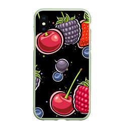 Чехол iPhone XS Max матовый Плоды и ягоды