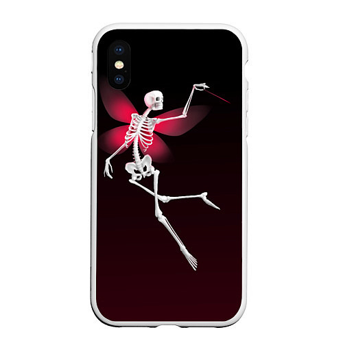 Чехол iPhone XS Max матовый Скелет фея / 3D-Белый – фото 1