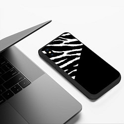 Чехол iPhone XS Max матовый Полосы зебры с черным, цвет: 3D-черный — фото 2