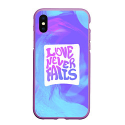 Чехол iPhone XS Max матовый Love neve fails, цвет: 3D-фиолетовый