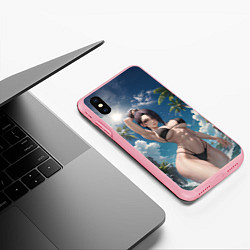 Чехол iPhone XS Max матовый Девушка в купальник на море, цвет: 3D-баблгам — фото 2