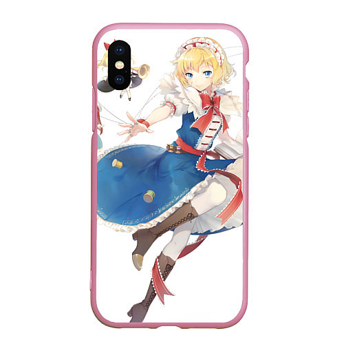 Чехол iPhone XS Max матовый Touhou Project Алиса Маргатройд / 3D-Розовый – фото 1