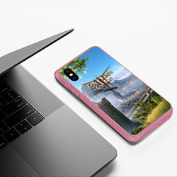 Чехол iPhone XS Max матовый Врата Балдура - Baldurs Gate 3, цвет: 3D-малиновый — фото 2