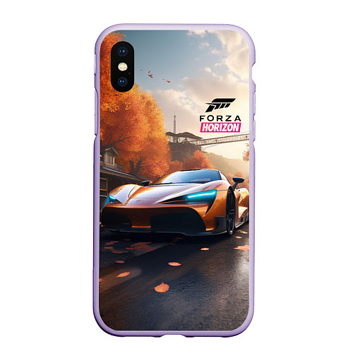 Чехол iPhone XS Max матовый Forza Horison осенний пейзаж / 3D-Светло-сиреневый – фото 1