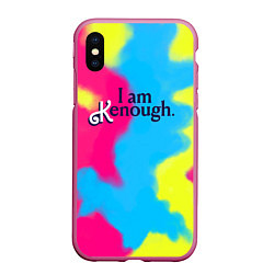 Чехол iPhone XS Max матовый I Am Kenough Tie-Dye, цвет: 3D-малиновый