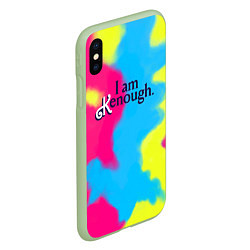 Чехол iPhone XS Max матовый I Am Kenough Tie-Dye, цвет: 3D-салатовый — фото 2