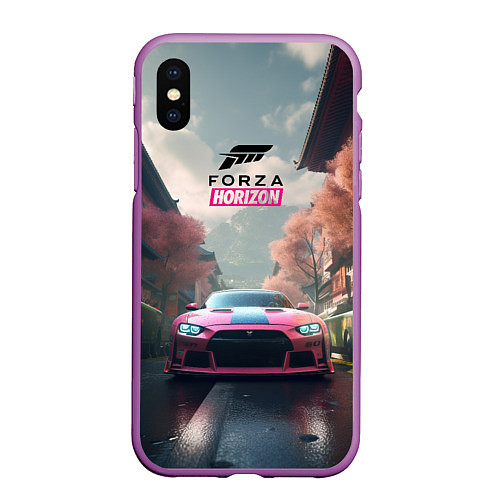 Чехол iPhone XS Max матовый Forza horizon game / 3D-Фиолетовый – фото 1