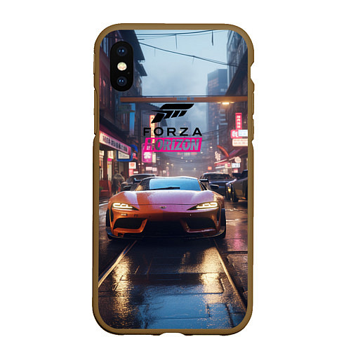 Чехол iPhone XS Max матовый Forza Horizon game / 3D-Коричневый – фото 1