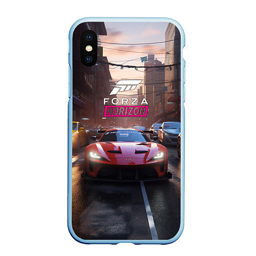 Чехол iPhone XS Max матовый Forza Horizon street racing / 3D-Голубой – фото 1