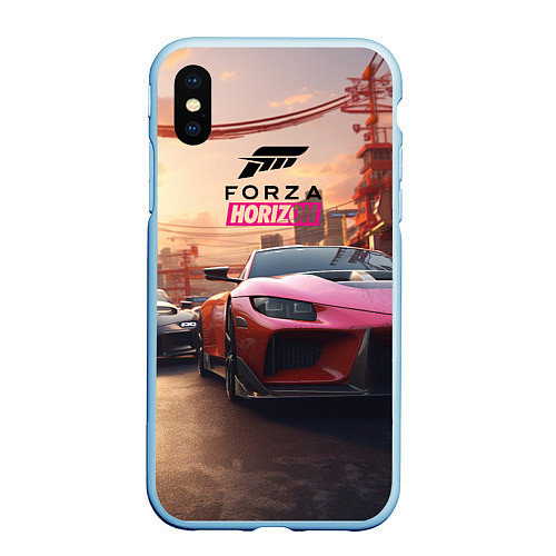 Чехол iPhone XS Max матовый Forza street racihg / 3D-Голубой – фото 1