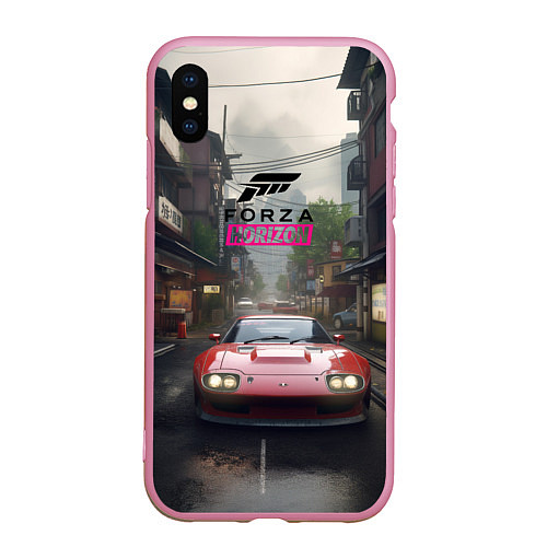 Чехол iPhone XS Max матовый Forza Horizon game / 3D-Розовый – фото 1