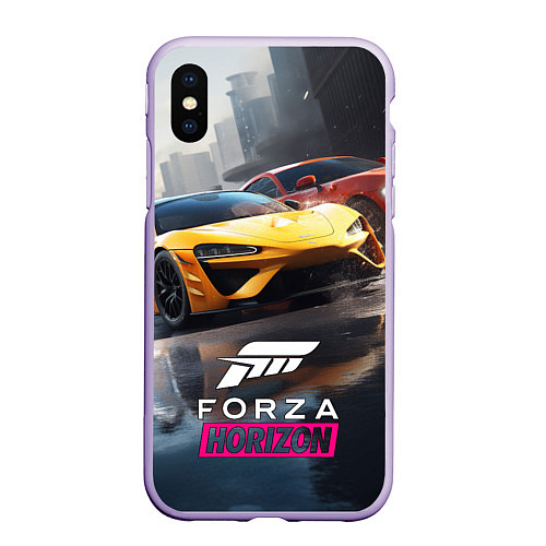 Чехол iPhone XS Max матовый Forza Horizon / 3D-Светло-сиреневый – фото 1