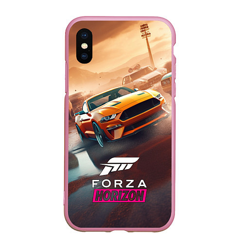 Чехол iPhone XS Max матовый Forza Horizon race / 3D-Розовый – фото 1