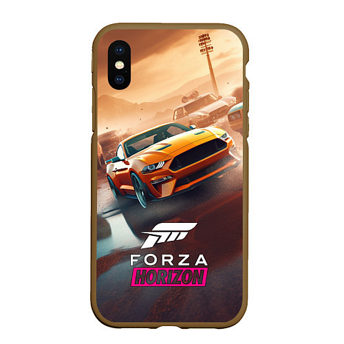 Чехол iPhone XS Max матовый Forza Horizon race / 3D-Коричневый – фото 1