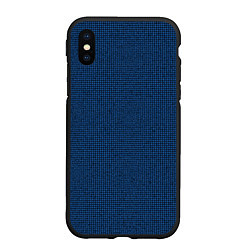 Чехол iPhone XS Max матовый Мелкая синяя плитка текстура