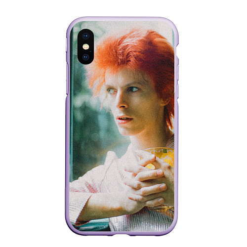 Чехол iPhone XS Max матовый David Bowie in Haddon Hall / 3D-Светло-сиреневый – фото 1