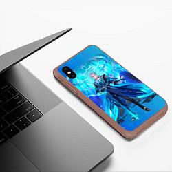 Чехол iPhone XS Max матовый Нёвиллет Геншин Импакт, цвет: 3D-коричневый — фото 2