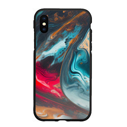 Чехол iPhone XS Max матовый Палитра масло, цвет: 3D-черный