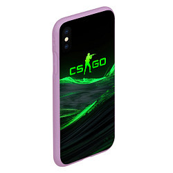 Чехол iPhone XS Max матовый CSGO neon green logo, цвет: 3D-сиреневый — фото 2