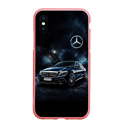 Чехол iPhone XS Max матовый Mercedes Benz galaxy, цвет: 3D-баблгам
