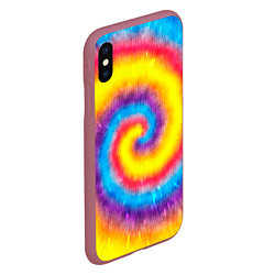 Чехол iPhone XS Max матовый Тай-дай сочные цвета, цвет: 3D-малиновый — фото 2