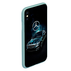 Чехол iPhone XS Max матовый Mercedes Benz dark style, цвет: 3D-мятный — фото 2