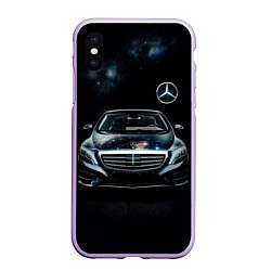 Чехол iPhone XS Max матовый Mercedes Benz, цвет: 3D-сиреневый