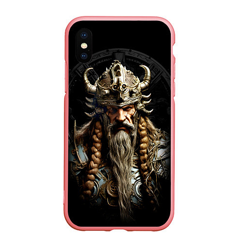 Чехол iPhone XS Max матовый Викинг с косами / 3D-Баблгам – фото 1