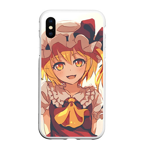 Чехол iPhone XS Max матовый Touhou Project Flandre Scarlet Smile / 3D-Белый – фото 1