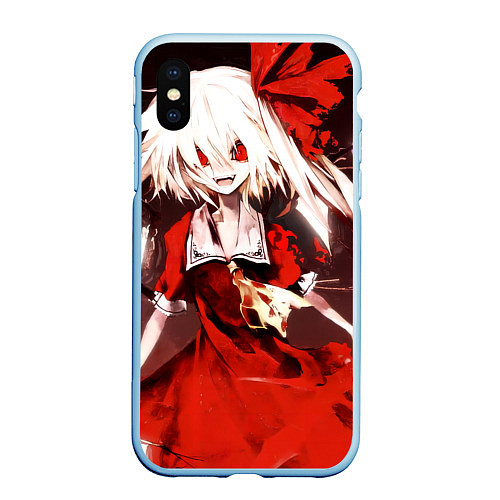 Чехол iPhone XS Max матовый Touhou Project Flandre Scarlet / 3D-Голубой – фото 1