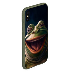 Чехол iPhone XS Max матовый Пепе в нирване, цвет: 3D-темно-зеленый — фото 2