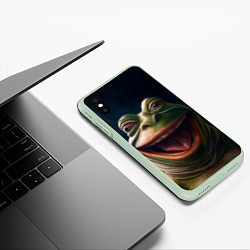 Чехол iPhone XS Max матовый Пепе в нирване, цвет: 3D-салатовый — фото 2