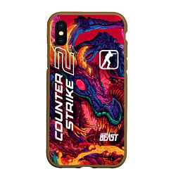 Чехол iPhone XS Max матовый CS 2 hyper beast, цвет: 3D-коричневый